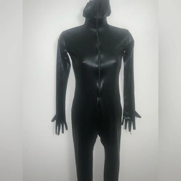 Kinky Black Full-Body Zip-Up Catsuit Sz XS-S - Picture 11 of 16